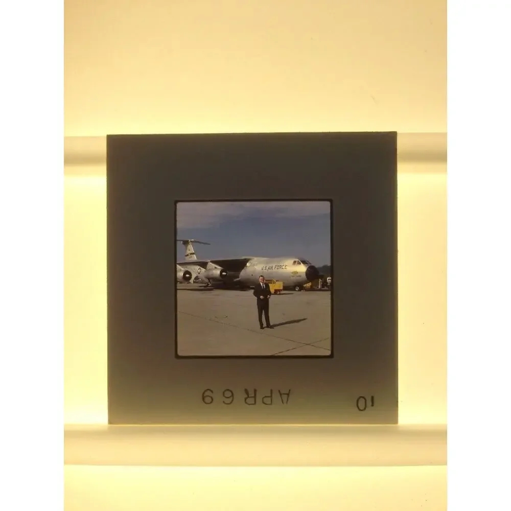 Vtg 1969 USAF Lockheed Martin C-141 Starlifter Air Force Plane Photo Color Slide